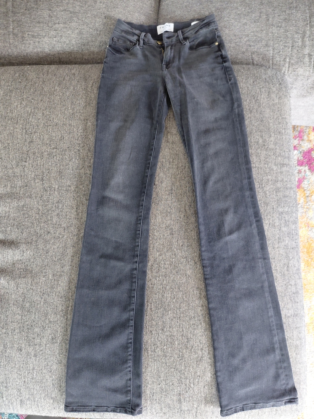 Frame Denim Women's Black/Dark Gray Bootcut Jeans